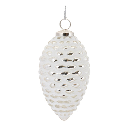 Frosted Glass Pinecone Ornament (Set of 4)