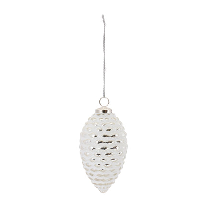 Frosted Glass Pinecone Ornament (Set of 4)