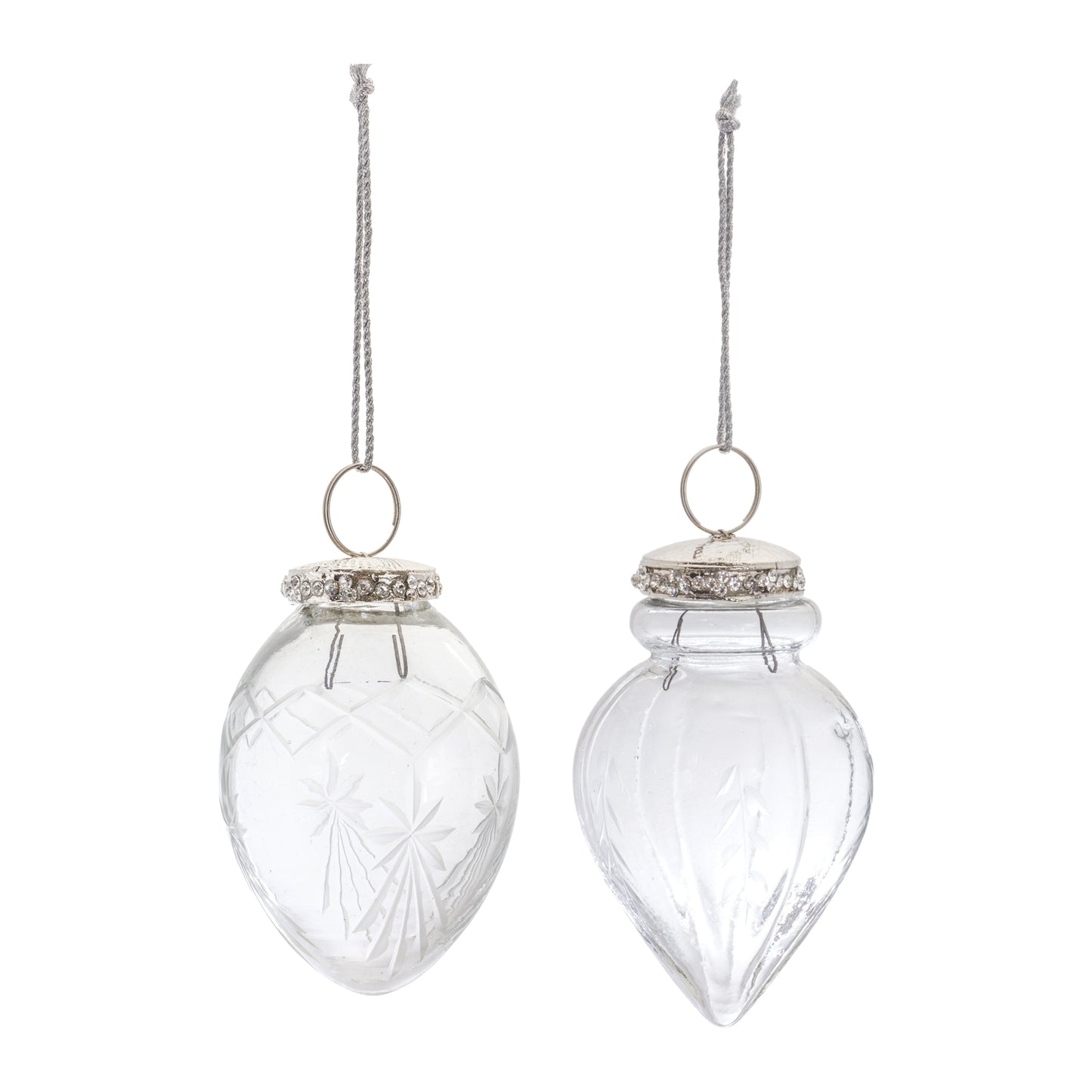 Etched Glass Teardrop Ornament (Set of 6)