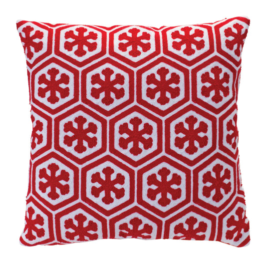 Snowflake Holiday Throw Pillow 17"SQ