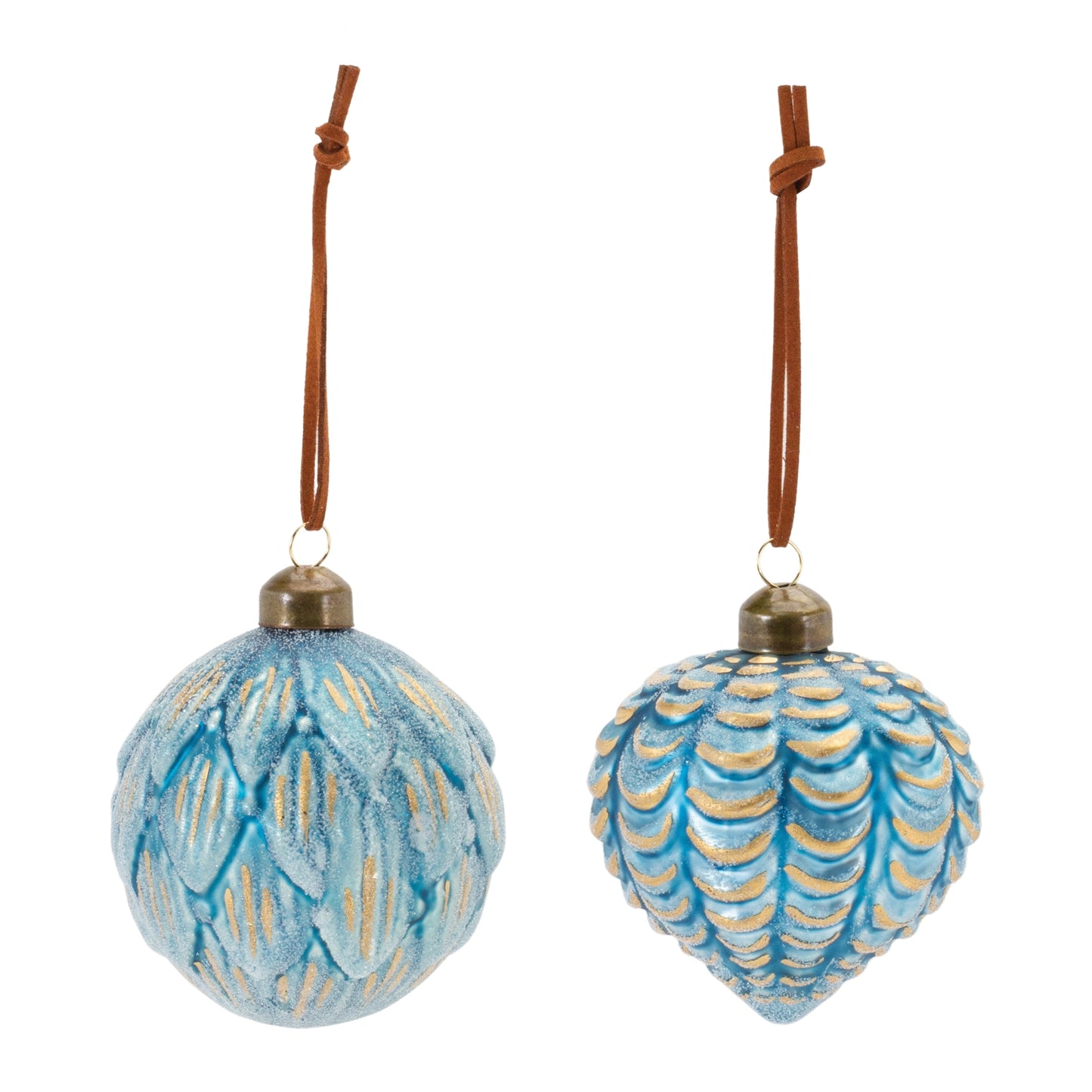 Frosted Scallop Glass Ornament (Set of 12)