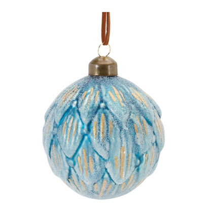 Frosted Scallop Glass Ornament (Set of 12)