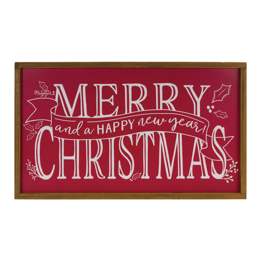 Merry Christmas and Happy New Year Sign 23.75"L