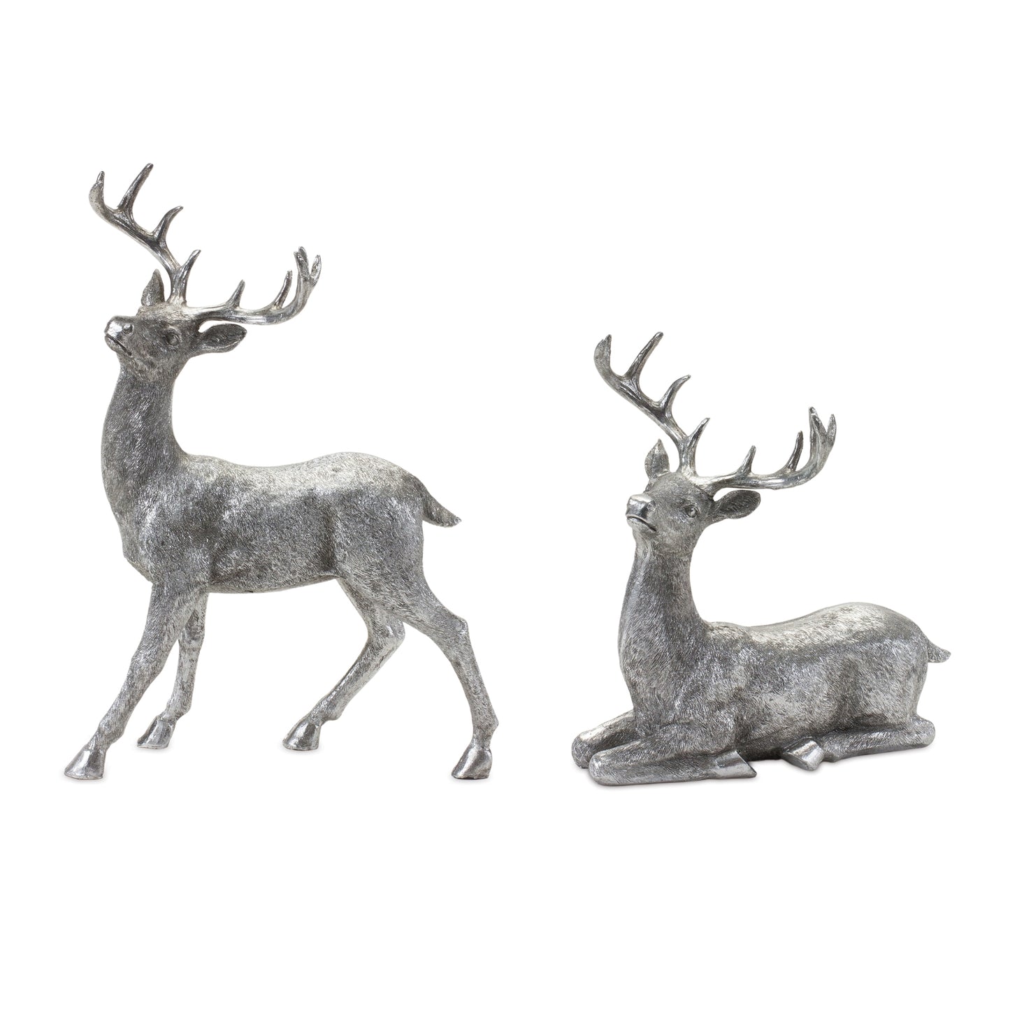 Silver Deer Statue (Set of 2)