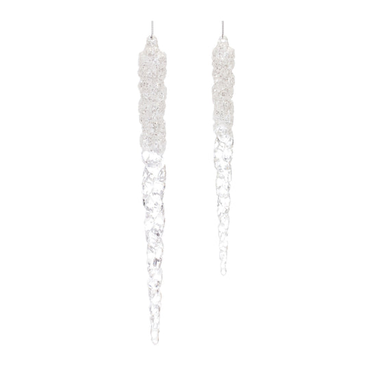 Clear Acrylic Icicle Drop Ornament (Set of 24)