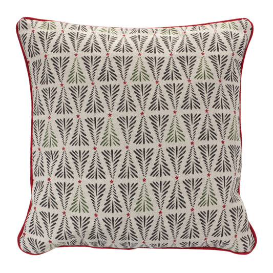 Pine Tree Holiday Throw Pillow 18"SQ
