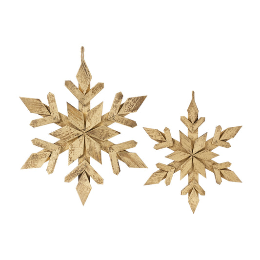 Wood Snowflake Ornament (Set of 12)