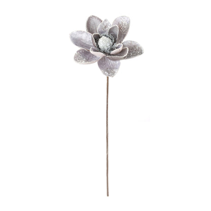 Glittered Magnolia Flower Stem (Set of 2)