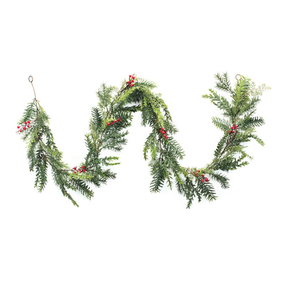 Mixed Pine Berry Garland (Set of 2)