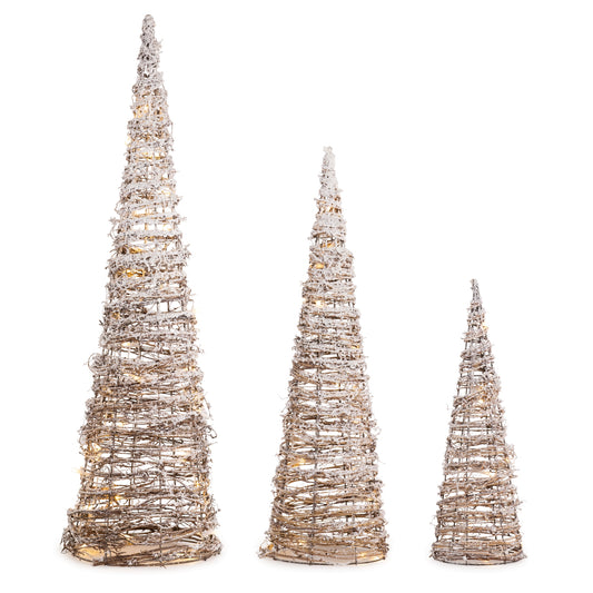 LED Twig Tree Décor (Set of 3)