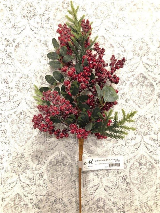 Frosted Berry and Pine Spray (Set of 12)