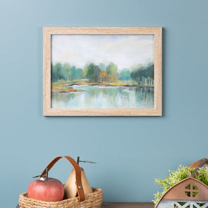 Framed Lake Landscape Print 15.75"L