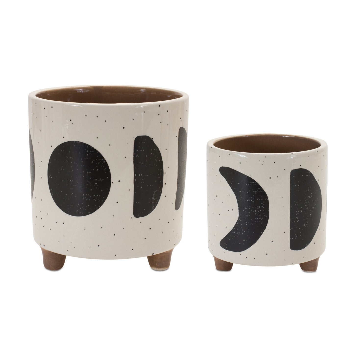 Footed Moon Phase Planter (Set of 2)