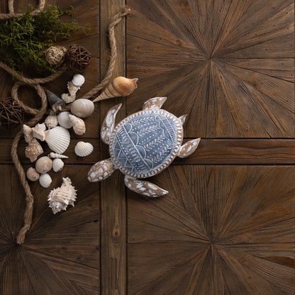 Geometric Etched Turtle 10.5"L
