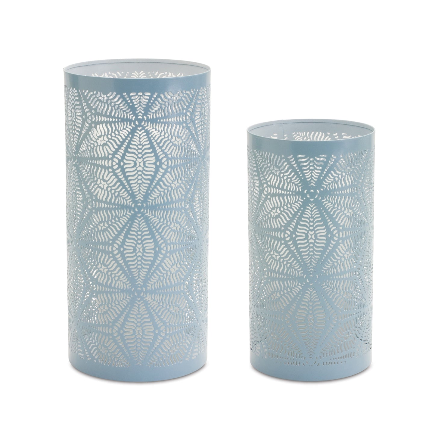 Punched Metal Star Candle Holder (Set of 2)