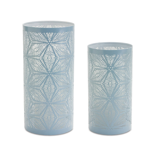 Punched Metal Star Candle Holder (Set of 2)