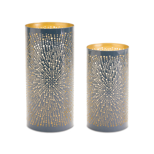 Punched Metal Candle Holder (Set of 2)