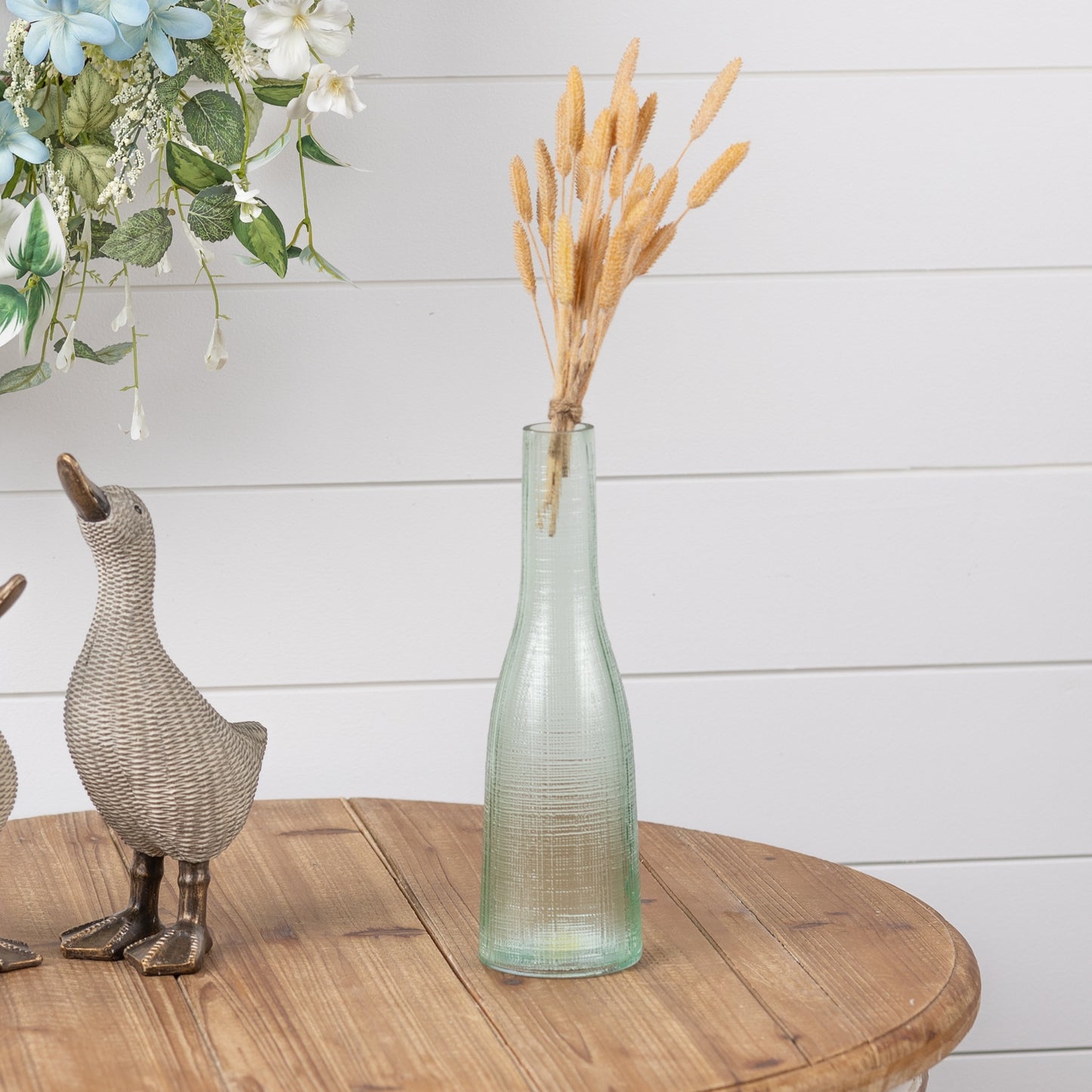 Green Glass Bottle Vase (Set of 4)