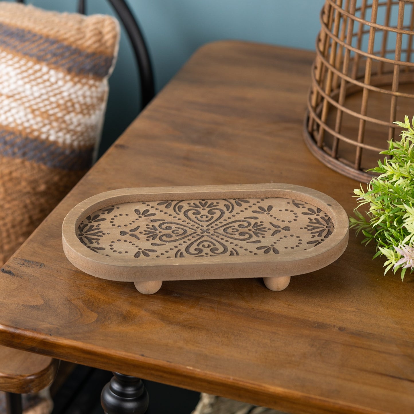 Etched Wooden Tray (Set of 2)