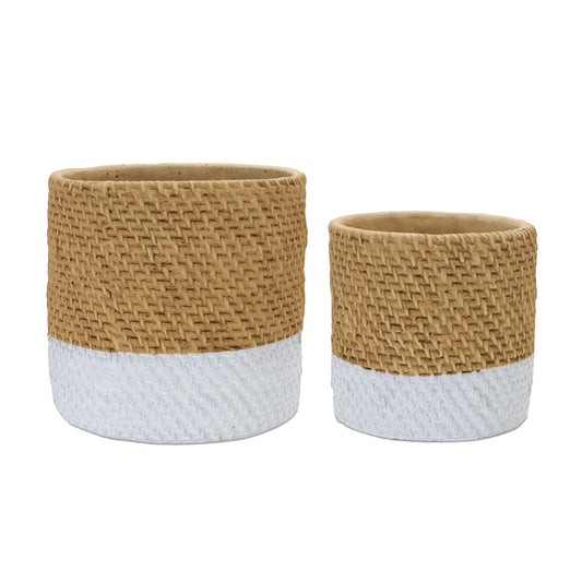 Woven Stone Planter (Set of 2)