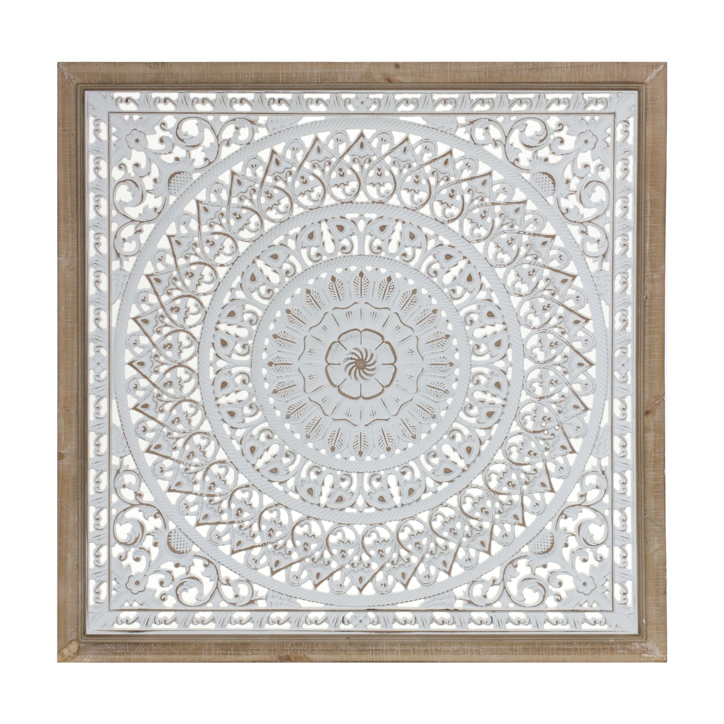 Framed Paper Mache Mandala Wall Plaque 25.5"SQ