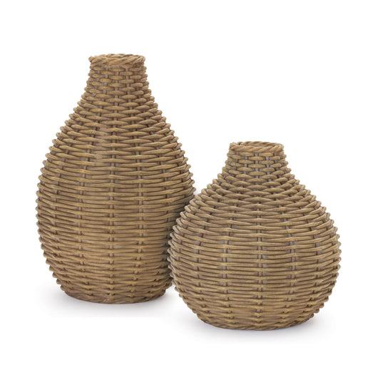 Wicker Design Vase (Set of 2)