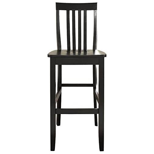 Set of 2 - Solid Hardwood 30-inch Bar Stool in Black Wood Finish