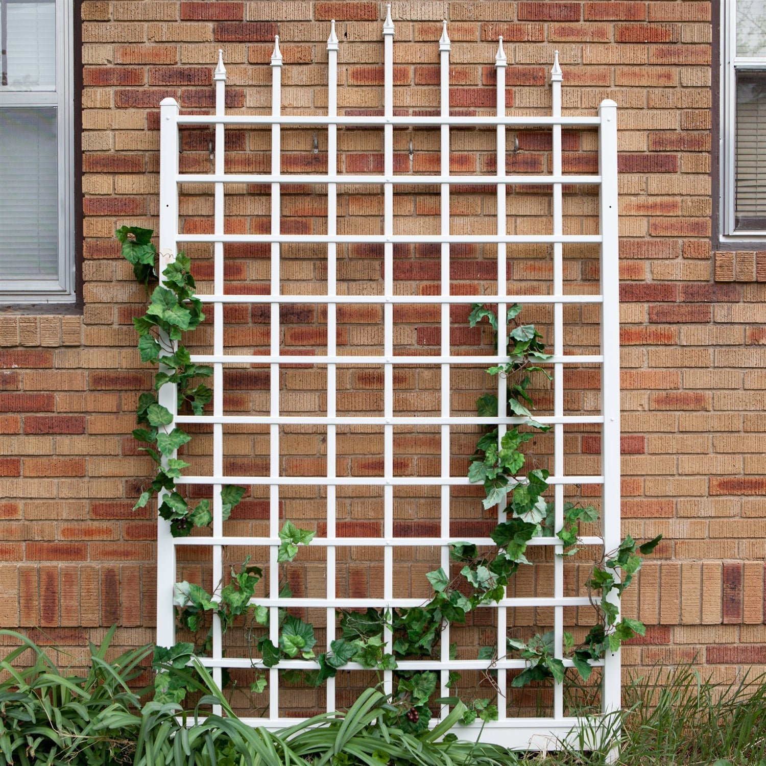 8 Ft Wall Mounted Trellis in White Vinyl - Made in USA