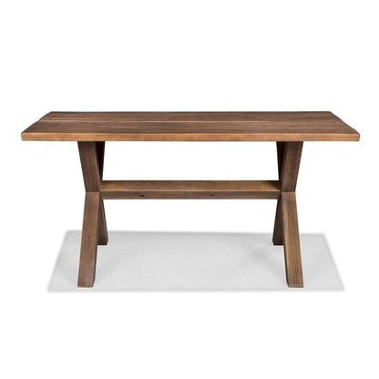 Farmhouse Walnut Solid Wood Dining Trestle Table