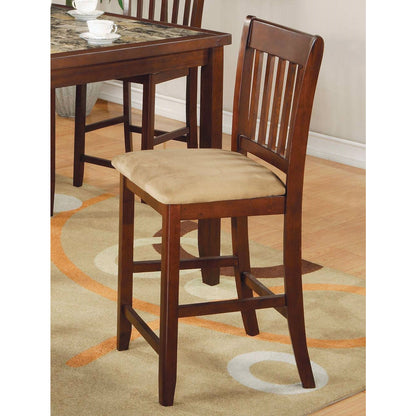 Casual 5-Piece Dining Set with Microfiber Padded Counter Height Stools