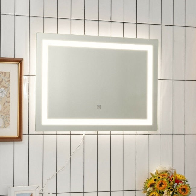 27.5 inch LED Touch Sensor Wall Mounted Corded Bathroom Mirror