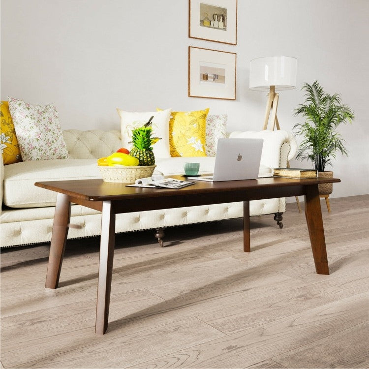 Rustic Minimalist Espresso Wooden Coffee Table