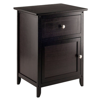 Espresso Wood End Table Nightstand Accent Table